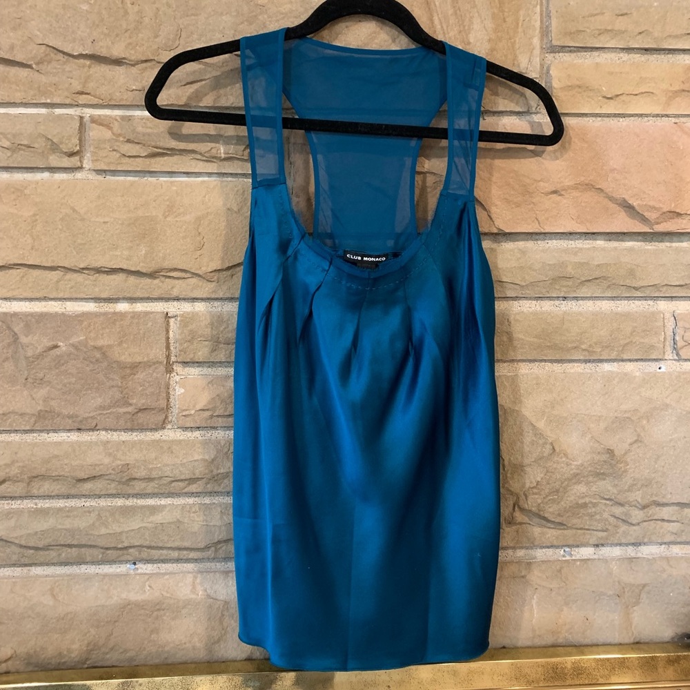 Club Monaco teal silk cami
